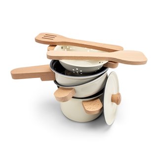 Metal pan set - off white